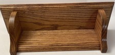 Wooden Shelf decorative Home Decor Accent Oak Shelf 19 X 6 Solid W/hangers