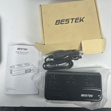 BESTEK 200W Power Inverter DC 12V to 110V AC Car Adapter 3 Outlets 4 USB Ports