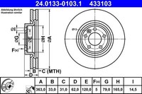 2X Ate 24.0133-0103.1 Bremsscheibe FüR Land Rover