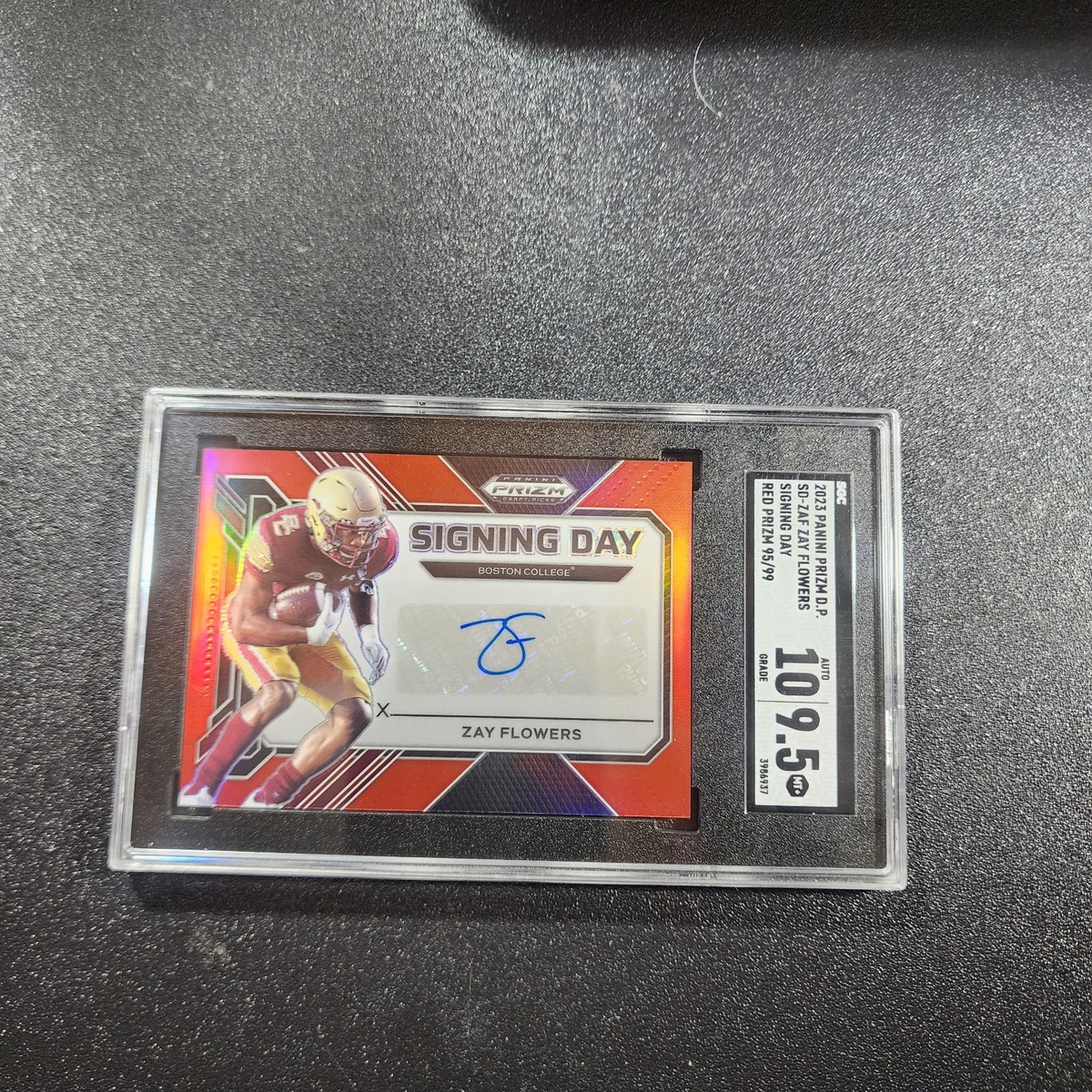 2023 Panini Prizm D.p. Zay Flowers Signing Day Red Prizm /99 SGC10