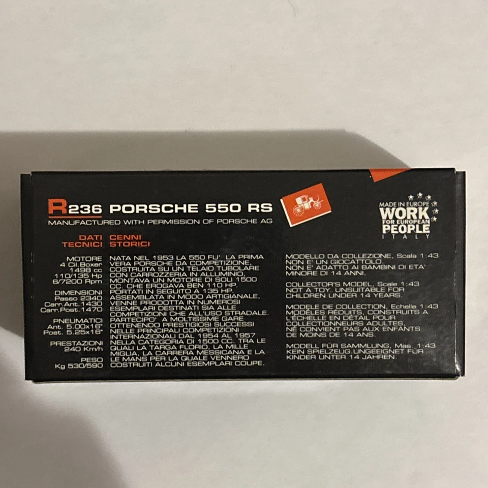 PORSCHE 550 RS 1000 KM NURBURGRING 1956 - BRUMM R236 - Immagine 2 di 2