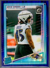 2025 Donruss Optic Football Purple Shock Prizm Mike Green #250 RC Ravens