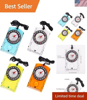4 Pcs Outdoor Compass with Adjustable Declination,Magnifier,Ruler,Scale. Mult...