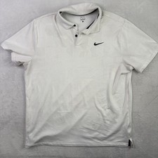 Nike Dri-Fit ADV Tour Golf White Short Sleeve Collared POlo Shirt Men's XL