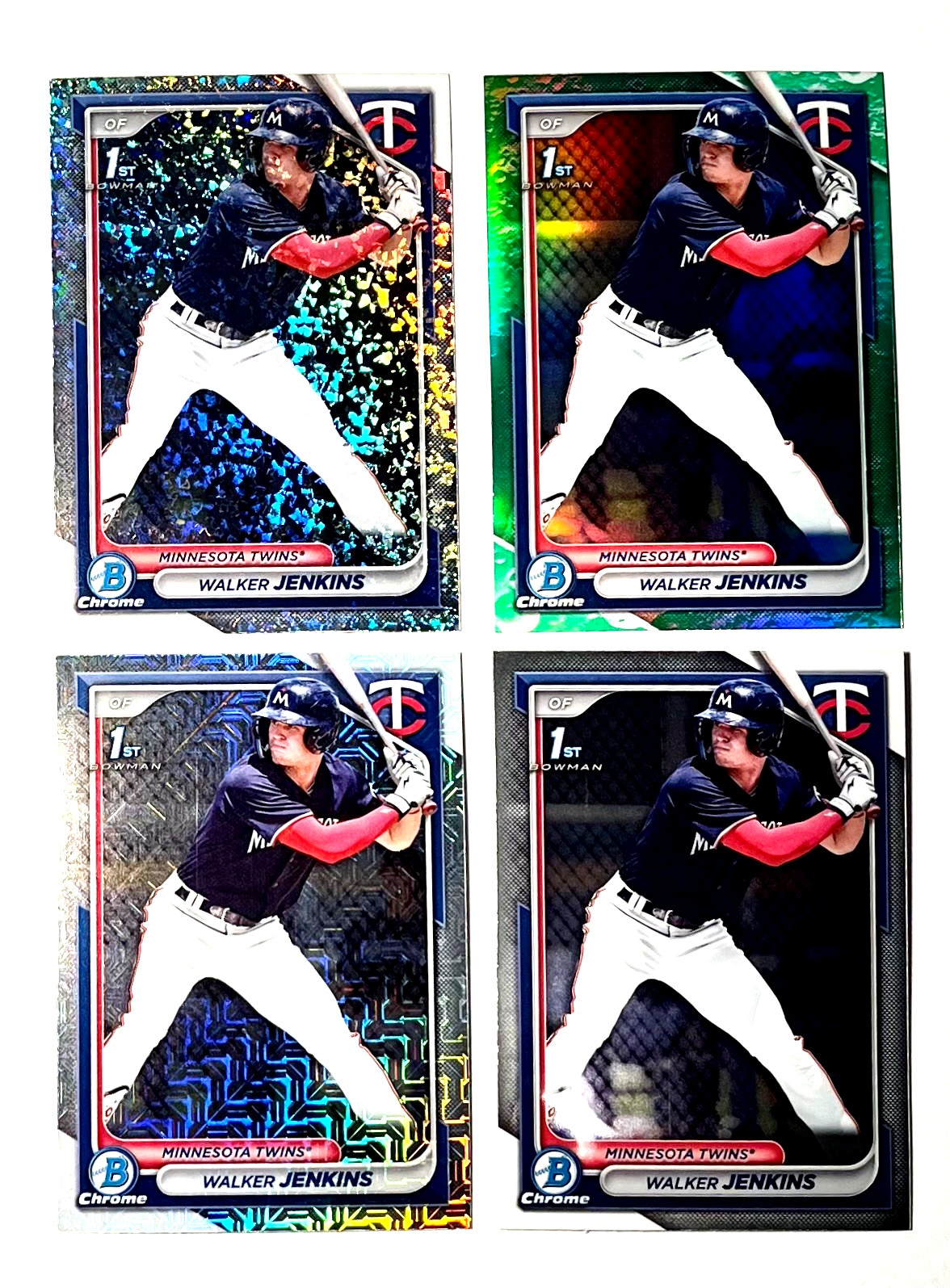 Walker Jenkins - 2024 Bowman Chrome 1st - Mini Diamond, Lunar Glow, Mojo -ALL 4!