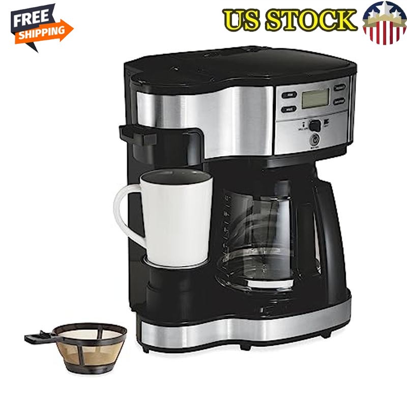 & Single Serve Machine Black Stainless Steel 96oz New