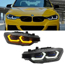 BMW 3 SERIES F30/F31 LED HEADLIGHTS LASER STYLE (PAIR) WHITE+YELLOW DRL