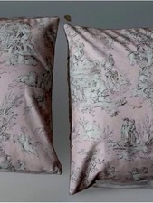 2-Classic Toile Decorative Pillow covers in Light Pink