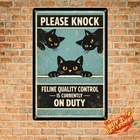Welcome To The Black Cat Sanctuary Funny Vintage Tin Metal Plaque