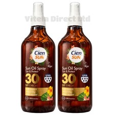 2 Pack Cien SPF 30 Sun Oil Spray 250ml UVA UVB Protection Water Resistant 37.90 per litre