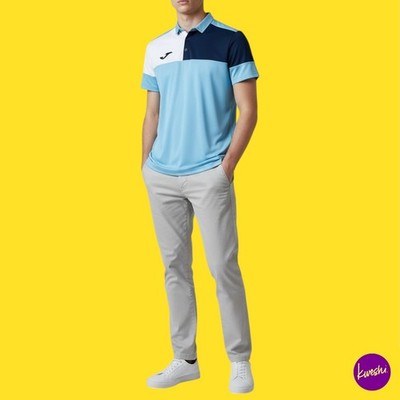 JOMA Men's Performance Polo Shirt, Blue/Navy/White, UK 3XL | EU 3XL | US 3XL