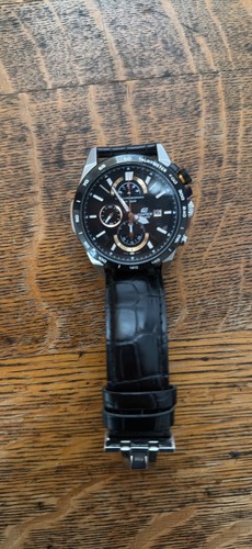 Casio Edifice Men’s Chronograph Watch – Black Dial, Stainless Steel, 100M Water