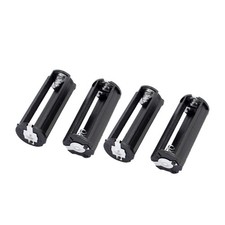 4 Pcs 3 x 1.5V AAA Round Shape Battery Holder Storage Case Box Black