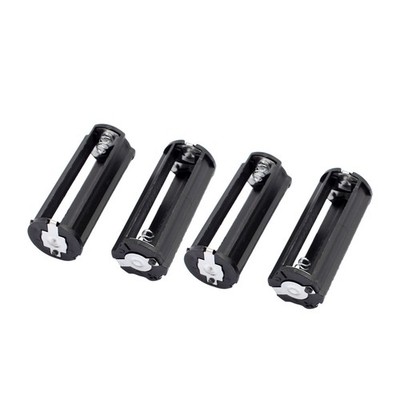 4 Pcs 3 x 1.5V AAA Round Shape Battery Holder Storage Case Box Black
