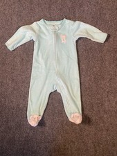 VTG Carters Baby One Piece Sleeper Pajamas Terry Cloth 6 M Embroidered Mouse