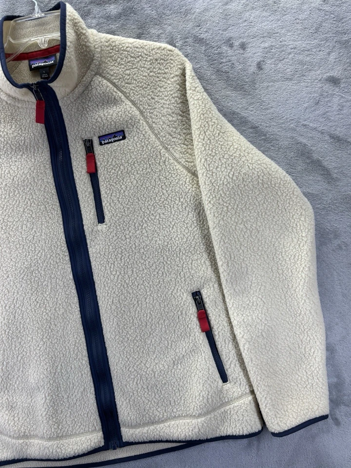 Chaqueta grande Patagonia Retro Pile polar cremallera completa para hombre 22801 Pelican Polartec Foto 3 de 4