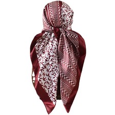 Geometric Symmetry Flower Satin Head Scarf for Women Like Silk Hair Wrapping ...