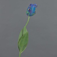 Artplants KüNstliche Papageientulpe Uakari, Blau-GrüN, 65Cm, Ø6Cm