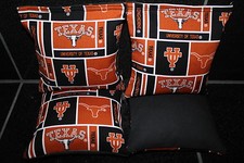 CORNHOLE BEANBAGS made w UNIVERSITY OF TEXAS Fabric NCAA 4 ACA Reg Bags