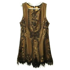 ICE Womens Sz M/L Black Lace Overlay Lined Romper Playsuit Zipper Sleeveless VGC