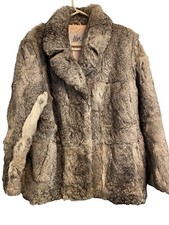 Elan Dyed Rabbit Fur Short Coat Beautiful Coat Hooked Front Fasteners