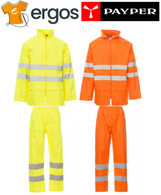 Payper HI-VI RAINSET Full Rainproof Jacket Pants High Visibility Zip