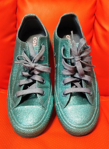 turquoise glitter converse