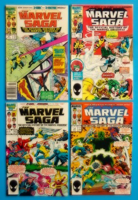 The Marvel Saga Official History of the Marvel Universe #8, 10, 16, & 18 1986-87