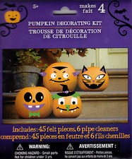 New Halloween Pumpkin Decorating Kit Makes 4 Felt Stickers FREE SHIPPING