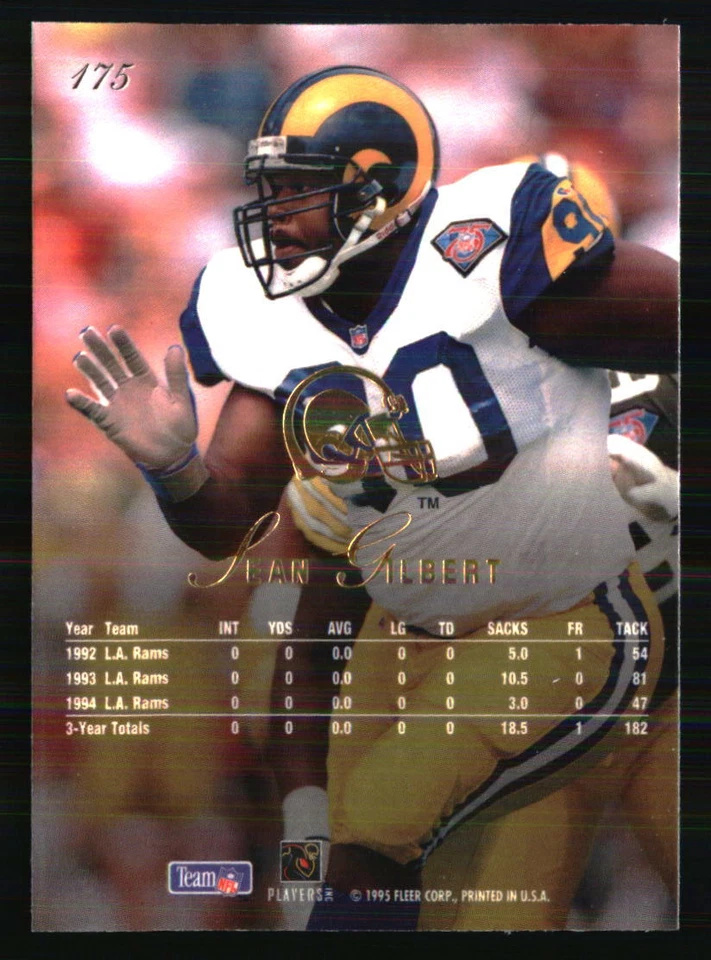 Sean Gilbert 1995 Flair #175 FOOTBALL Card - Image 2 of 2