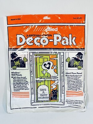 Vintage 1992 Allied 3 Piece Halloween Deco Pak Door Panel Window Panels 