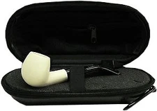 Miniature Meerschaum Pipe - SMOOTH BOWL with Zippered Case