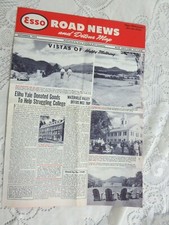 Esso Standard Oil Co Road News & Detour Map Sept 1949 Northeast US