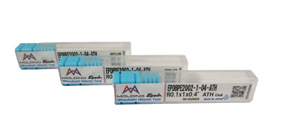 3x MOLDINO VHM Kugelfräser Vollradius EPDBPE2002-1-04-ATH Ø0,2 R0,1x1x0,4 H55391