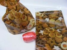 Torby świąteczne folia 50 toreb na ciasteczka motyw ciasteczka 175 x 300 mm