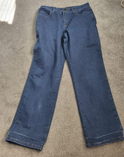 Women's Lee Relaxed Bootcut Dark Wash Stretch Blue Jeans Size 12 M