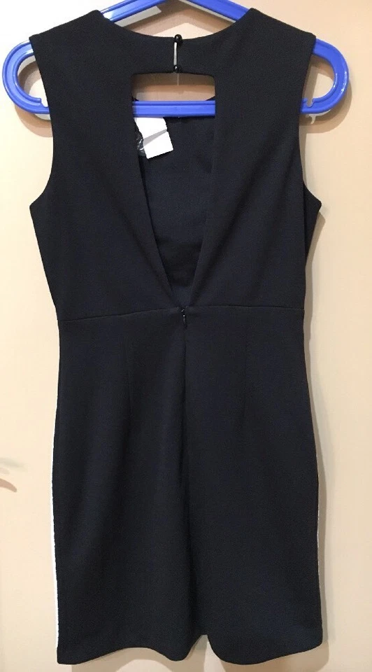 NWT Ark & Co White Black Lace Panel Straight Mini Dress Size M Medium - Image 3 of 4