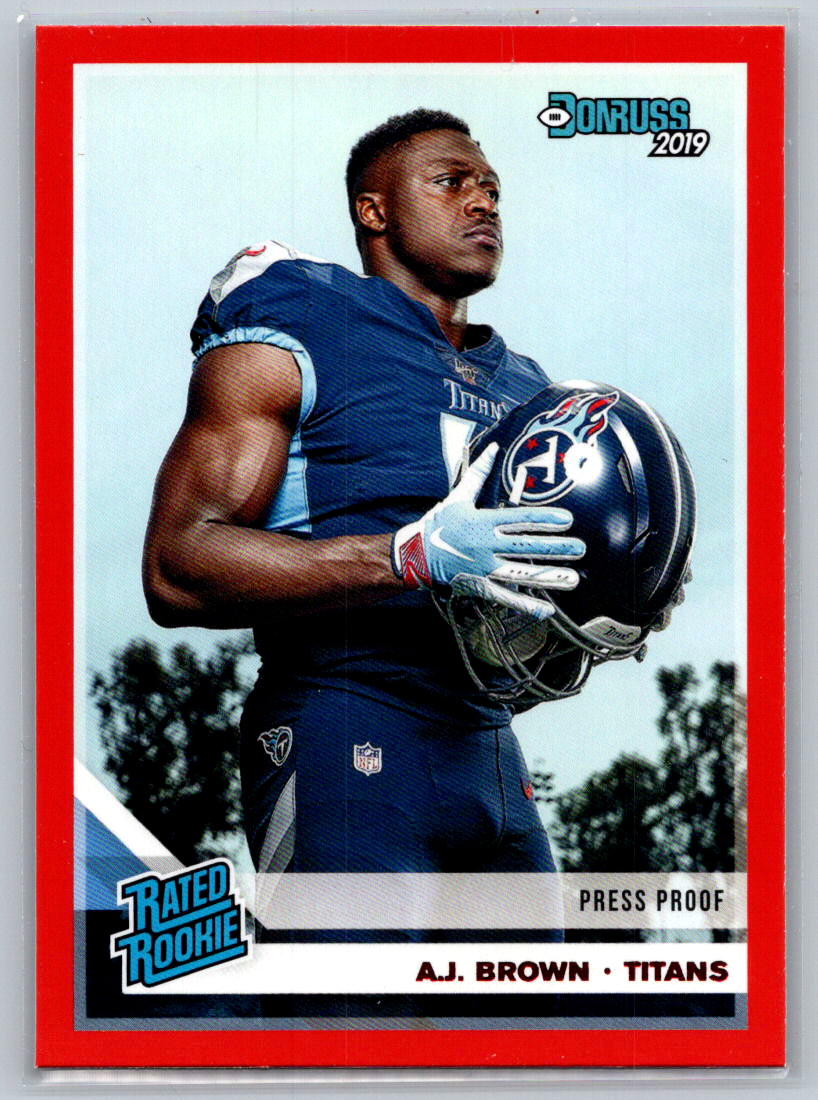 2019 Donruss Football A.J. Brown Tennessee Titans Press Proof Red Rated Rookie