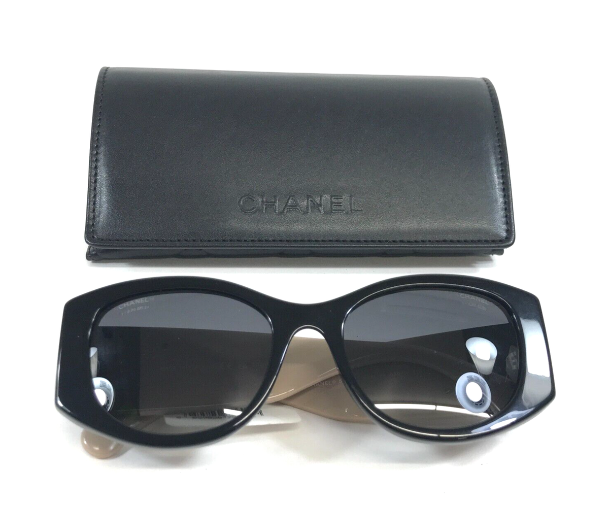 Chanel Sunglasses 5524-A c.534/S8 Beige Black Asian Fit w/ Gray