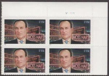 Scott # 3882 - Plate Block Of 4 - Moss Hart - MNH - 2004