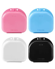 JMU Dental Retainer Denture Storage Mouth Guard Case Tight Snap Closure Bath