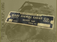 MERMAID MERMAID MARS BRASS BRASS FLAT PLATE.  JEEP DODGE WILLYS WW2