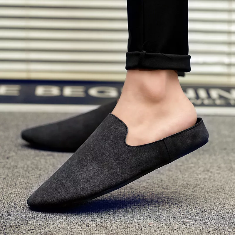 Men Flats Summer Pointed Backless Loafers Casual Slip On Shoes | eBay