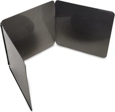 HIC Kitchen 3-Sided Splatter Guard, Non-Stick Carbon Steel, Heat Safe, Folds Fla