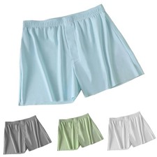 Men's Ice Silk Seamless Boxer Trunks for Daily Comfort and Sleepwear Needs