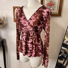 Vintage Y2K INC International Concepts Mesh Babydoll Ruffle Top