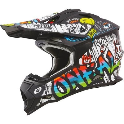 O'Neal  2 Series Rancid Youth Helmet | Black/White/Yellow/Blue | DOT ; ECE 22-05