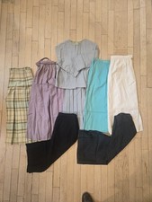 7pcs Vtg 1950s/ 1960s Wool Secretary Tailored Pleated Pencil Skirt Lot 24/26W