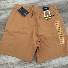 GAP Shorts Mens Medium Stretch Twill Pull On Short Elastic Waist Brown Sugar NEW
