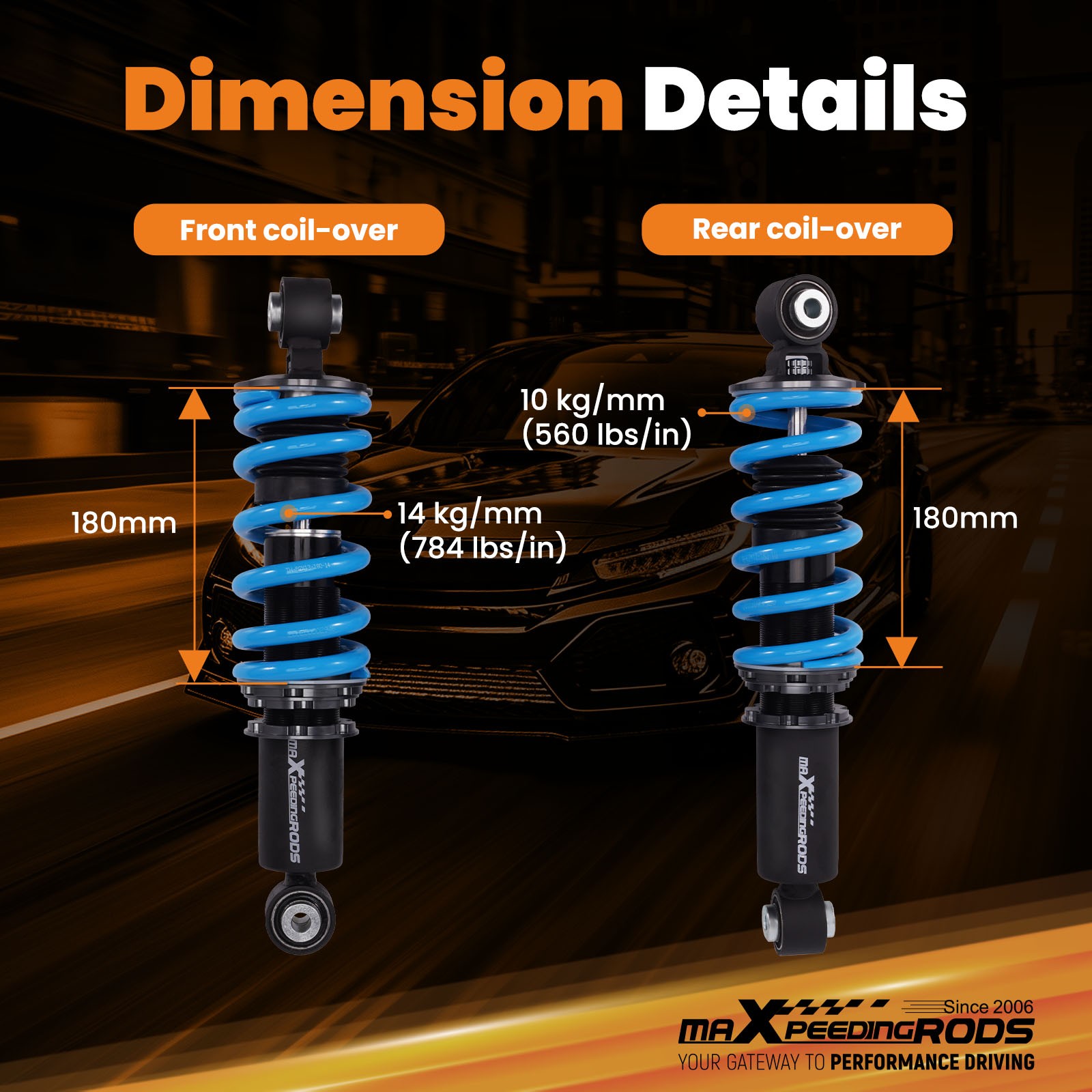24 Step Damper Coilovers Suspension Lowering Kit for Audi R8 08-15 Type 42